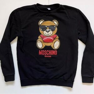 MOSCHINO Swim Lifeguard Bear Sweatshirt Cotton Black S Small imported